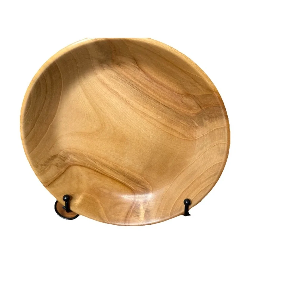 Vintage Handcrafted Cherry Wood Bowl 8